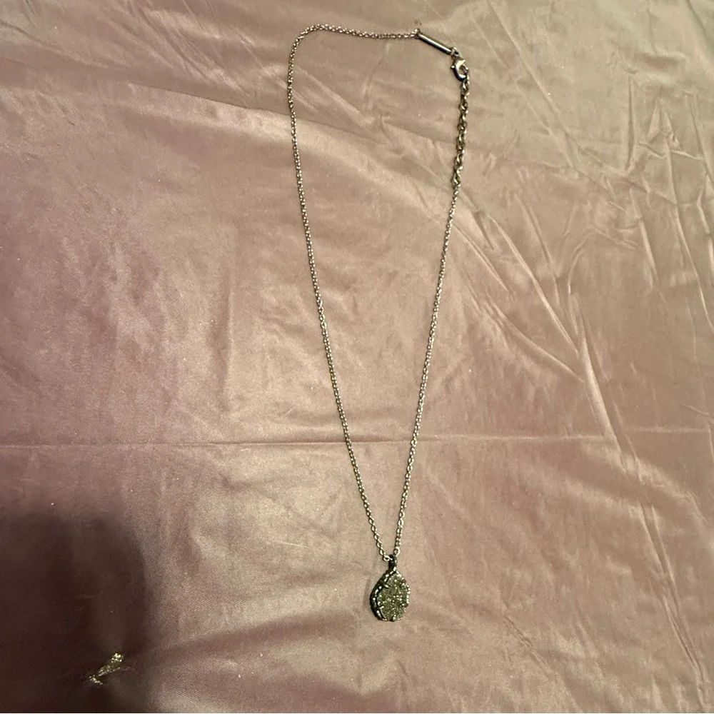 Vintage KENDRA SCOTT Catherine Platinum Drusy Necklace RARE Color-Gunmetal Grey - Picture 12 of 12